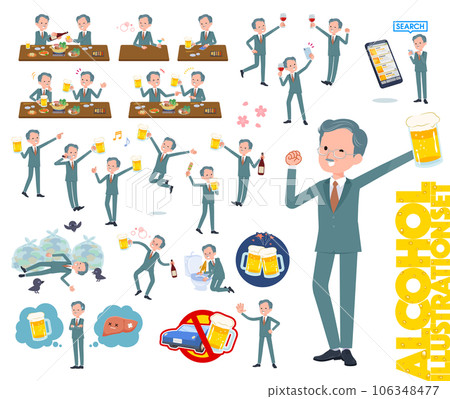 Set of business president men about alcohol Set of business president men about alcohol 106348477