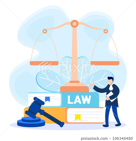 Illustration vector graphic cartoon character of law and justice 106348480