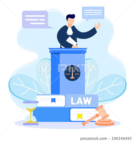 Illustration vector graphic cartoon character of law and justice Illustration vector graphic cartoon character of law and justice 106348485