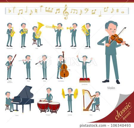 一組商業總裁男子古典音樂表演 106348493