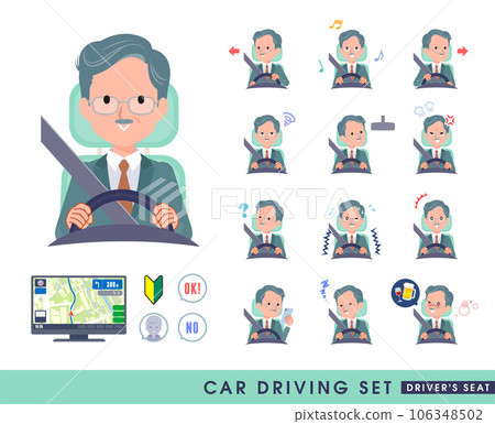 Set of business president men driving a car 106348502