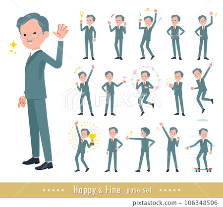 一組商業總裁男士做著充滿活力的姿勢 一組商業總裁男士做著充滿活力的姿勢 106348506