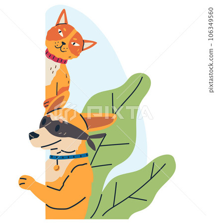 Spying, observing and sneaking. Vector illustration. Looking out, quiet act of vigilance against unexpected Peeking person, elusive figure peeking through veil of secrecy Spy, enigmatic figure wrapped 106349560