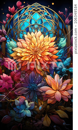 Background with colorful abstract flowers Background with colorful abstract flowers 106349584