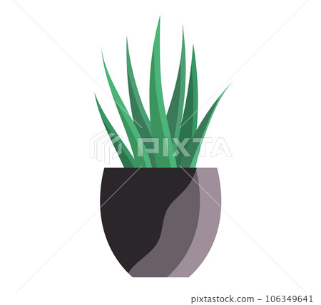 House and home plant. Vector illustration. Room decoration gardening is trend that incorporates plants into home decor Stylish planters and pots are key for successful home plant in flowerpot House and home plant. Vector illustration. Room decoration gardening is trend that incorporates plants into home decor Stylish planters and pots are key for successful home plant in flowerpot 106349641
