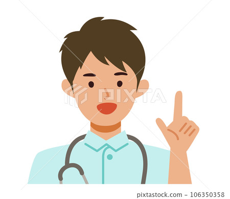 一名身穿白大褂的男護士的上半身插圖 106350358