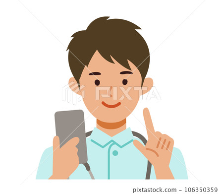 Upper body illustration of a male nurse in a white coat Smartphone 106350359