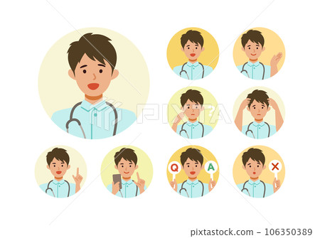 穿白大褂的男護士上半身圖解 穿白大褂的男護士上半身圖解 106350389