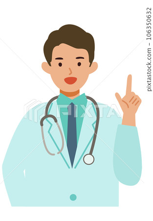 一位身穿白大褂的男醫生的上半身插圖 106350632