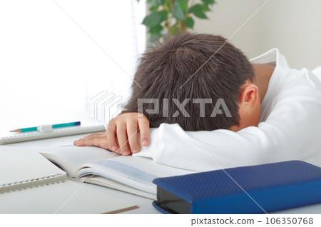 A boy who is lazy to study (elementary school student) 106350768