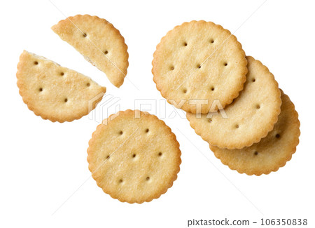 Set of cracker cookies close-up on a white. Top view 106350838