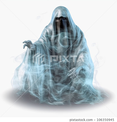 Ghost figure realistic illustration - Generative AI. 106350945