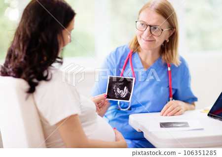 Doctor examining pregnant woman. Pregnancy check. 106351285