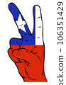 Peace Sign of Chilean flag 106351429