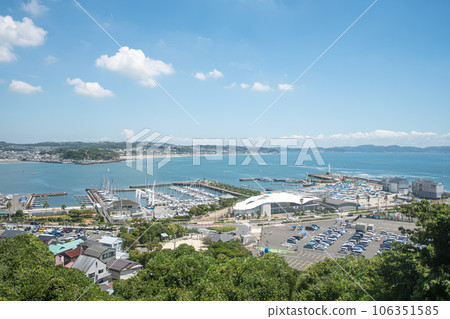 landscape view from Enoshima shrine at Enoshima Island in Fujisawa, Kanagawa, Japan landscape view from Enoshima shrine at Enoshima Island in Fujisawa, Kanagawa, Japan 106351585