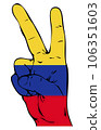 Peace Sign of the Colombian flag 106351603