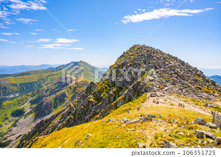 Mount Chopok and Mount Dumbier on sunny summer day in Low Tatras, Slovak: Nizke Tatry, Slovakia 106351725