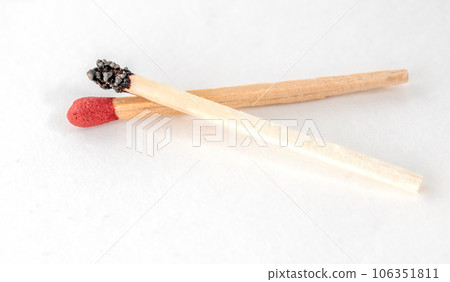 Long matches for fireplace on white background. 106351811