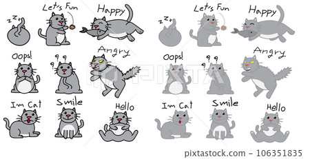Cat doodle set Cat doodle set 106351835