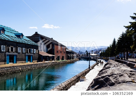 A fashionable retro warehouse on the Otaru Canal in Hokkaido, a tourist attraction A fashionable retro warehouse on the Otaru Canal in Hokkaido, a tourist attraction 106352169