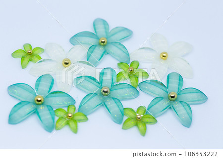 Beaded blue flower summer glitter 106353222