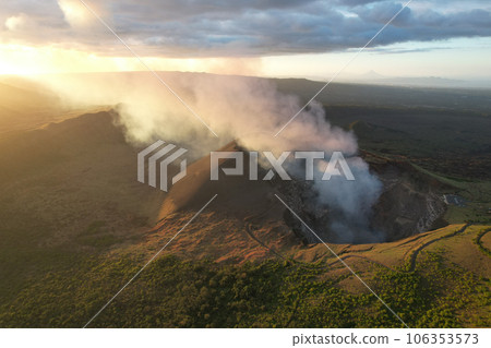 Smoke coming out from Santiago volcano 106353573