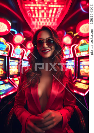 Illustration of entertainment and gambling in a luxury casino Illustration of entertainment and gambling in a luxury casino 106354168
