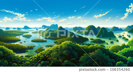 Illustration of a beautiful view of Phang Nga, Thailand 106354260