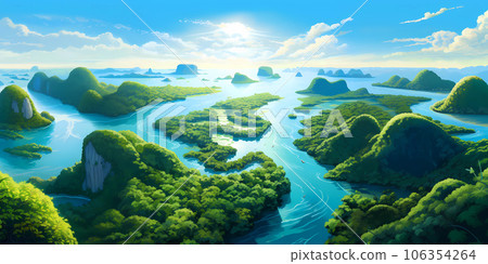 Illustration of a beautiful view of Phang Nga, Thailand 106354264