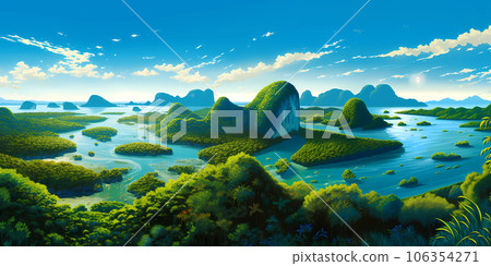 Illustration of a beautiful view of Phang Nga, Thailand 106354271