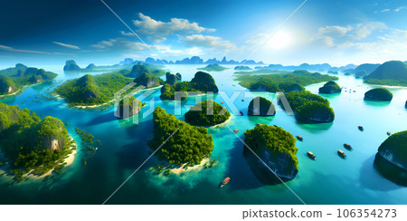 Illustration of a beautiful view of Phang Nga, Thailand 106354273