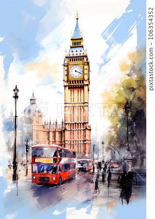 Illustration of the beautiful city of London. United Kingdom Illustration of the beautiful city of London. United Kingdom 106354352