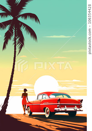 Illustration of a beautiful view of the island of Cuba 106354428