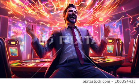 Illustration of entertainment and gambling in a luxury casino 106354435