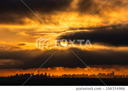 "Tokyo" Dawn of Tokyo, the sun illuminating the city 106354966