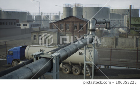 Industrial object refining oil and other toxic materials 106355223