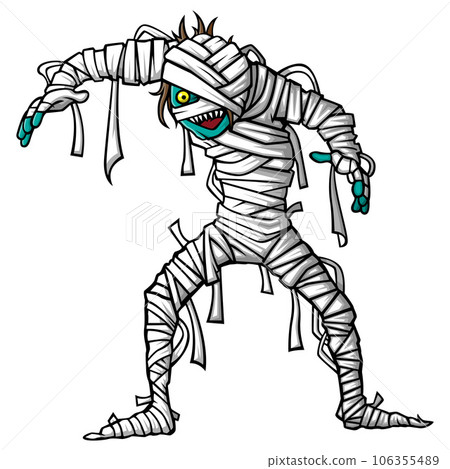 Cartoon mummy isolated on white background of illustration Cartoon mummy isolated on white background of illustration 106355489