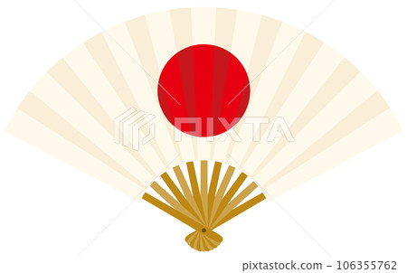 日本國旗矢量插畫/風扇 106355762