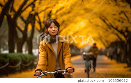 Take a walk through the ginkgo trees on a train AI-generated Take a walk through the ginkgo trees on a train AI-generated 106356012