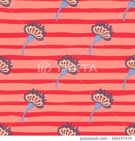 Cute stylized flower seamless pattern. Decorative naive botanical background. Cute stylized flower seamless pattern. Decorative naive botanical background. 106357470