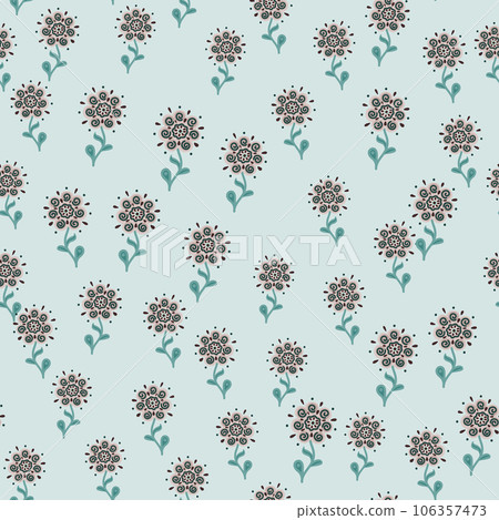 Abstract ethnic flower seamless pattern. Stylized floral botanical wallpaper. Abstract ethnic flower seamless pattern. Stylized floral botanical wallpaper. 106357473