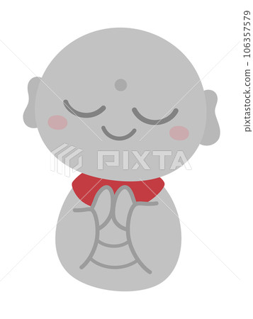 Illustration of a cute Jizo statue 106357579