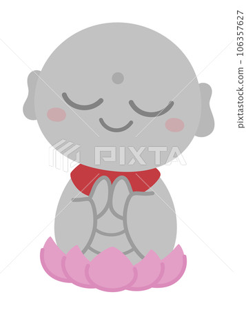 可愛的地藏菩薩雕像的插圖 106357627