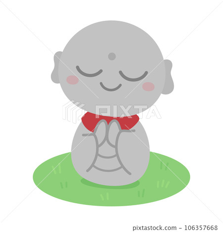 可愛的地藏菩薩雕像的插圖 106357668