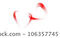 Abstract red light lines of movement and speed in the shape of two hearts. Glow light effect. PNG. 106357745