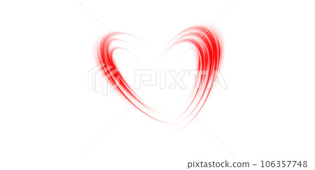 Abstract red light lines of movement and speed in the shape of heart. Glow light effect. PNG. Abstract red light lines of movement and speed in the shape of heart. Glow light effect. PNG. 106357748