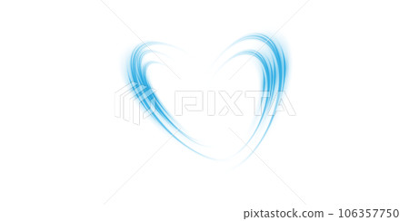 Abstract blue light lines of movement and speed in the shape of heart. Glow light effect. PNG. Abstract blue light lines of movement and speed in the shape of heart. Glow light effect. PNG. 106357750