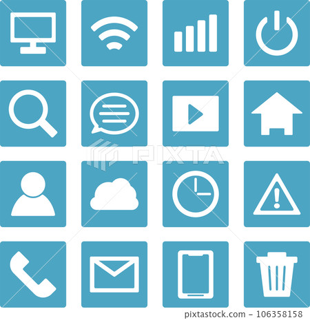 Rounded rectangle simple SNS icon set _ 16 types _ 03 Rounded rectangle simple SNS icon set _ 16 types _ 03 106358158