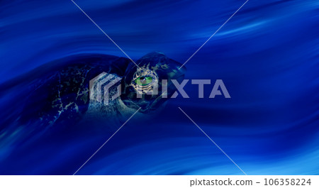 Turtle. Conceptual artwork with sea 106358224