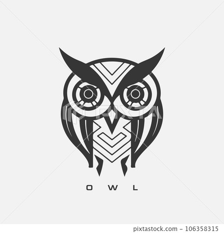 Modern abstract Owl logo template. Owl bird line art. 106358315